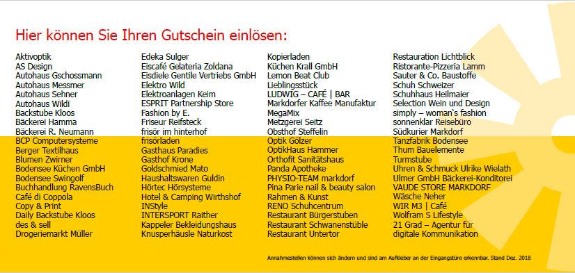 Stadt Markdorf Markdorf Gutschein